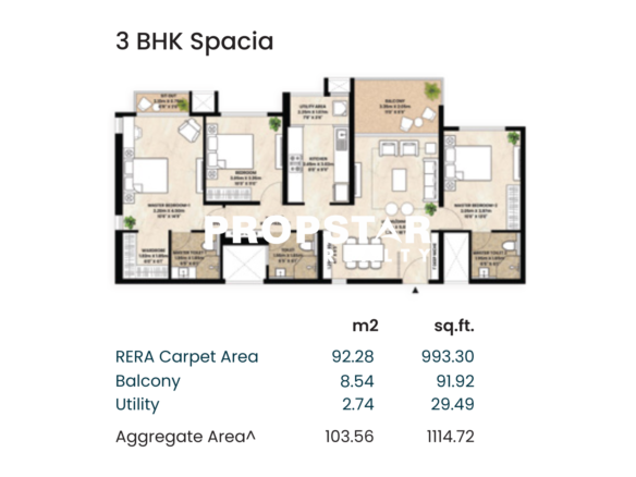 Mahindra Codename Crown 3 bhk plan