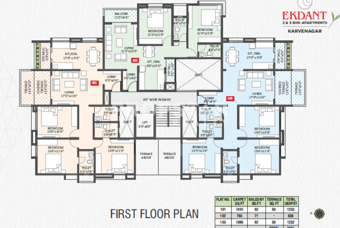 Ekdant project floor plan in kothrud by swojas