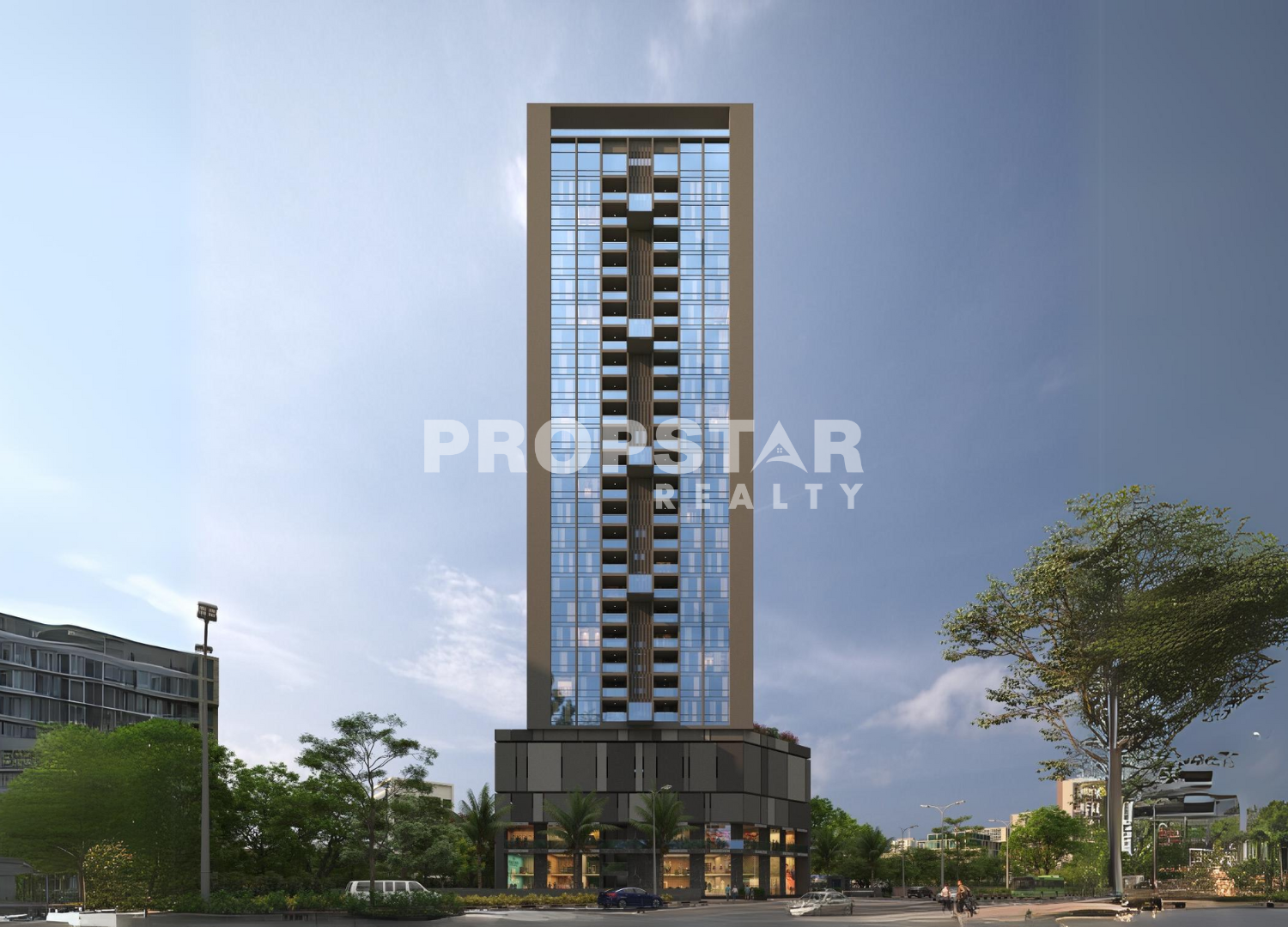 crown 8 project front side elevation balewadi by pyramid