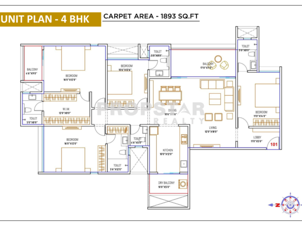 WYCE Exclucity Bavdhan 4 bhk unit plan