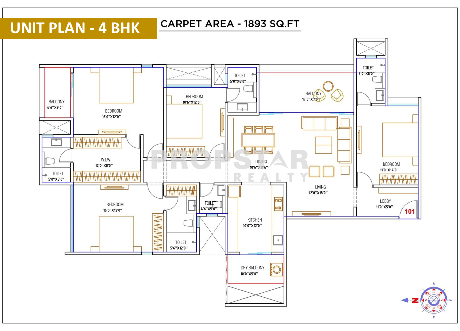 WYCE Exclucity Bavdhan 4 bhk unit plan