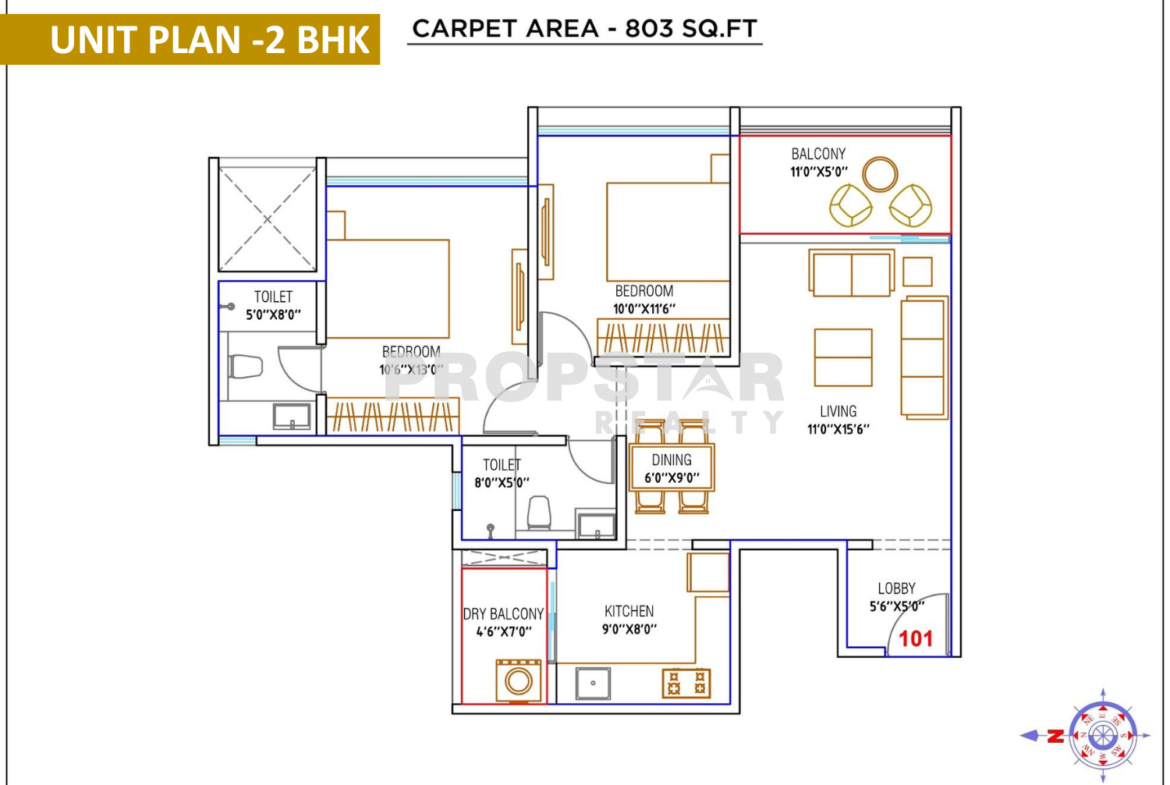 WYCE Exclucity Bavdhan 2 bhk unit plan