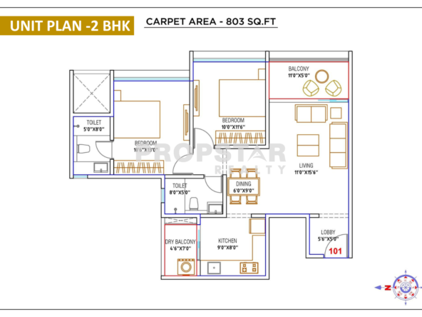 WYCE Exclucity Bavdhan 2 bhk unit plan