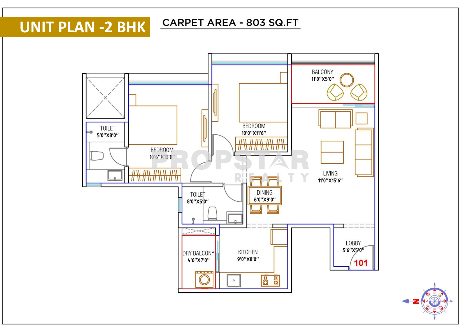 WYCE Exclucity Bavdhan 2 bhk unit plan