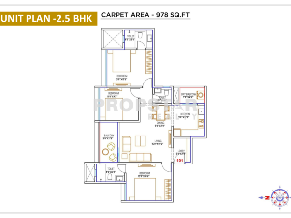 WYCE Exclucity Bavdhan 2.5 bhk unit plan