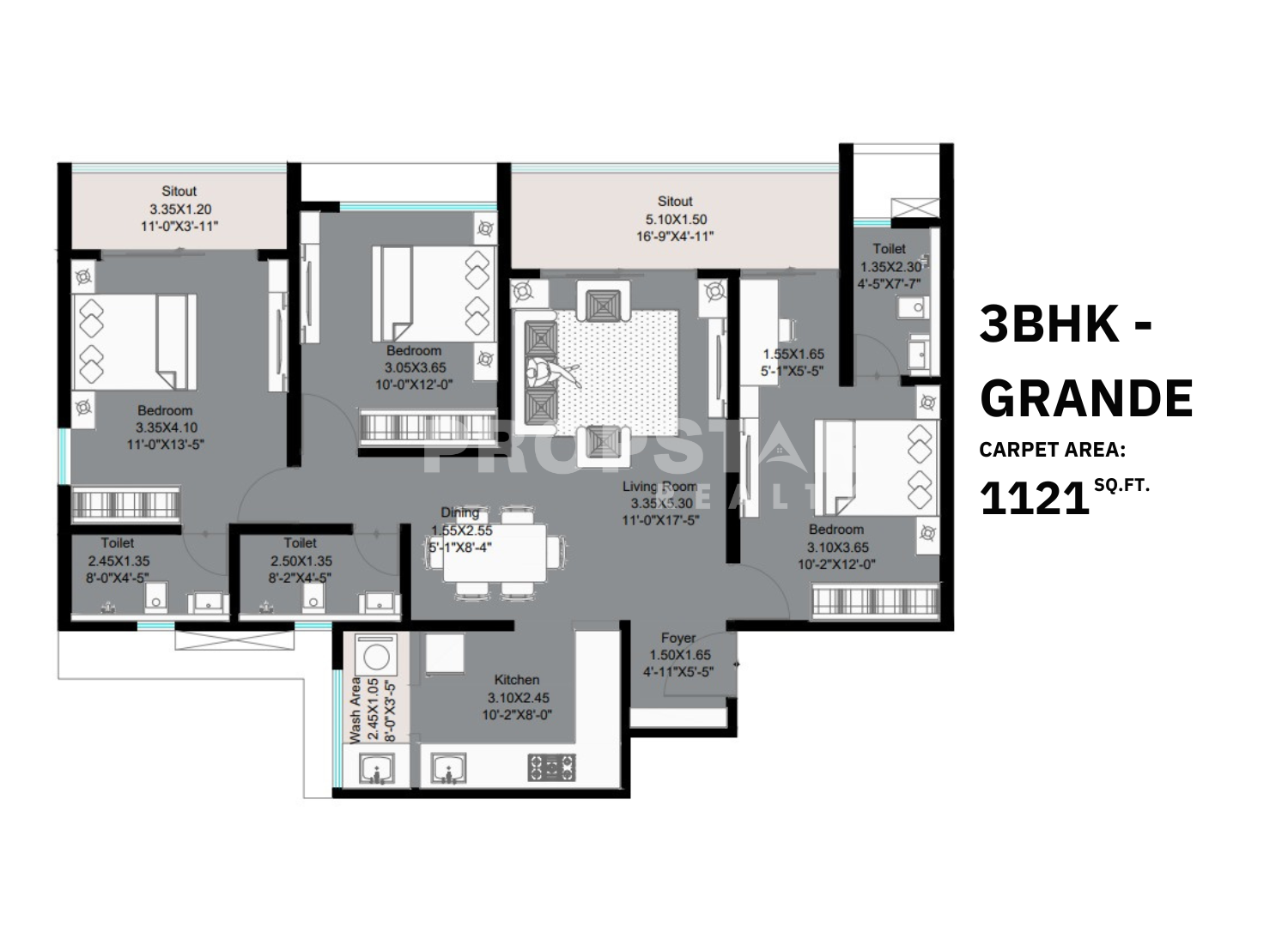 kohinoor woodshire bhugaon unit plan