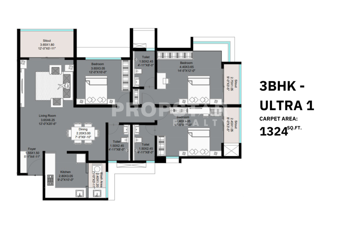 kohinoor woodshire bhugaon unit plan