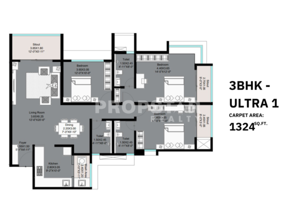 kohinoor woodshire bhugaon unit plan