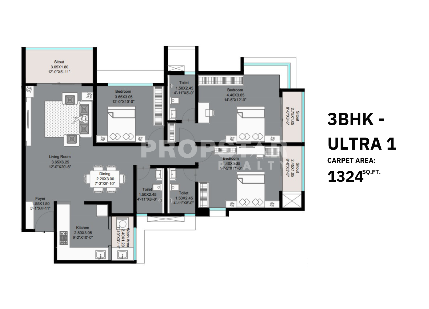 kohinoor woodshire bhugaon unit plan