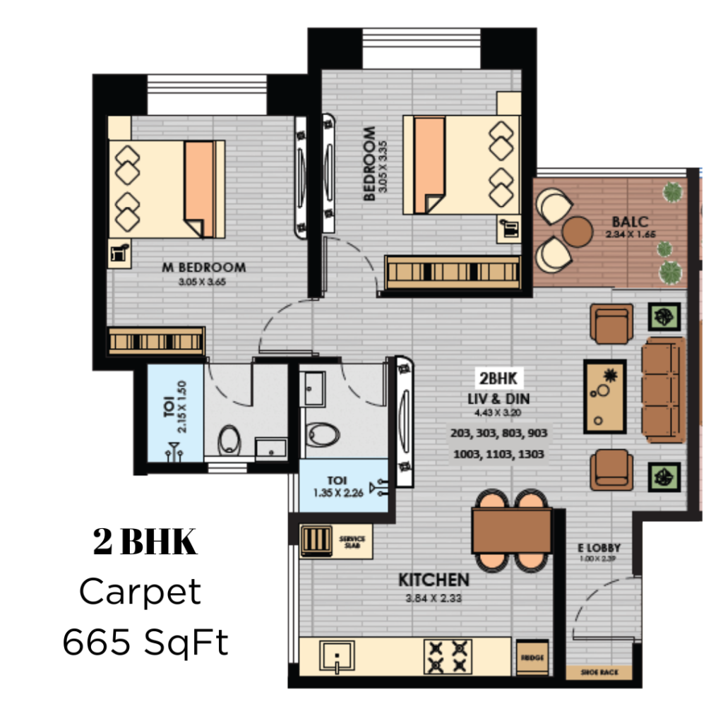 pratham Vihar Dhayari 2 BHK Plan