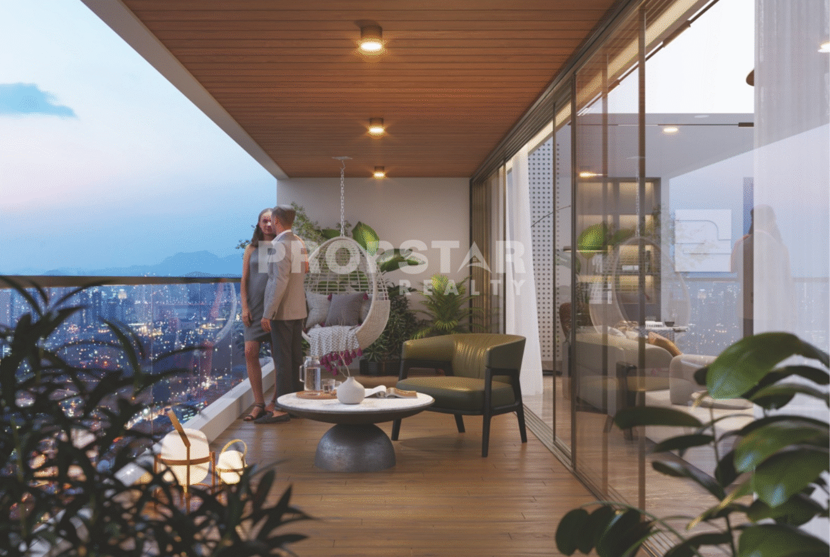 Spacious 4.5 BHK master bedroom with premium interiors at Kusum Pune