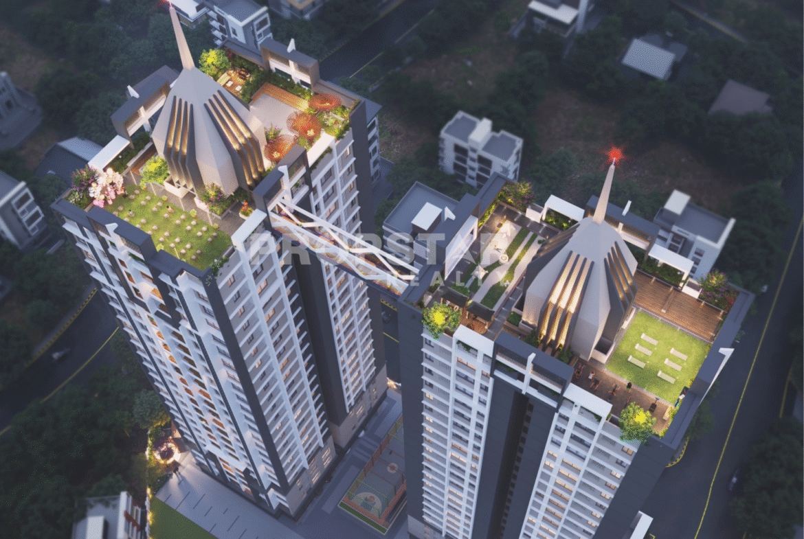 Exterior view of Fortune Kusum Model Colony tower in Shivaji Nagar Pune