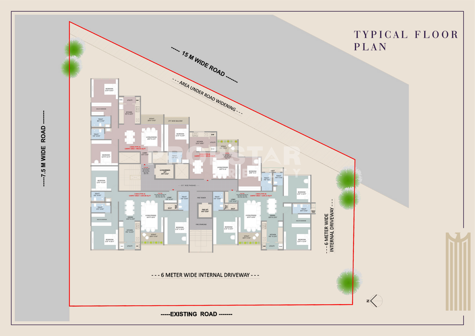 Spacious 2 BHK apartment floor plan at Riviera Vista Sinhgad Road Pune