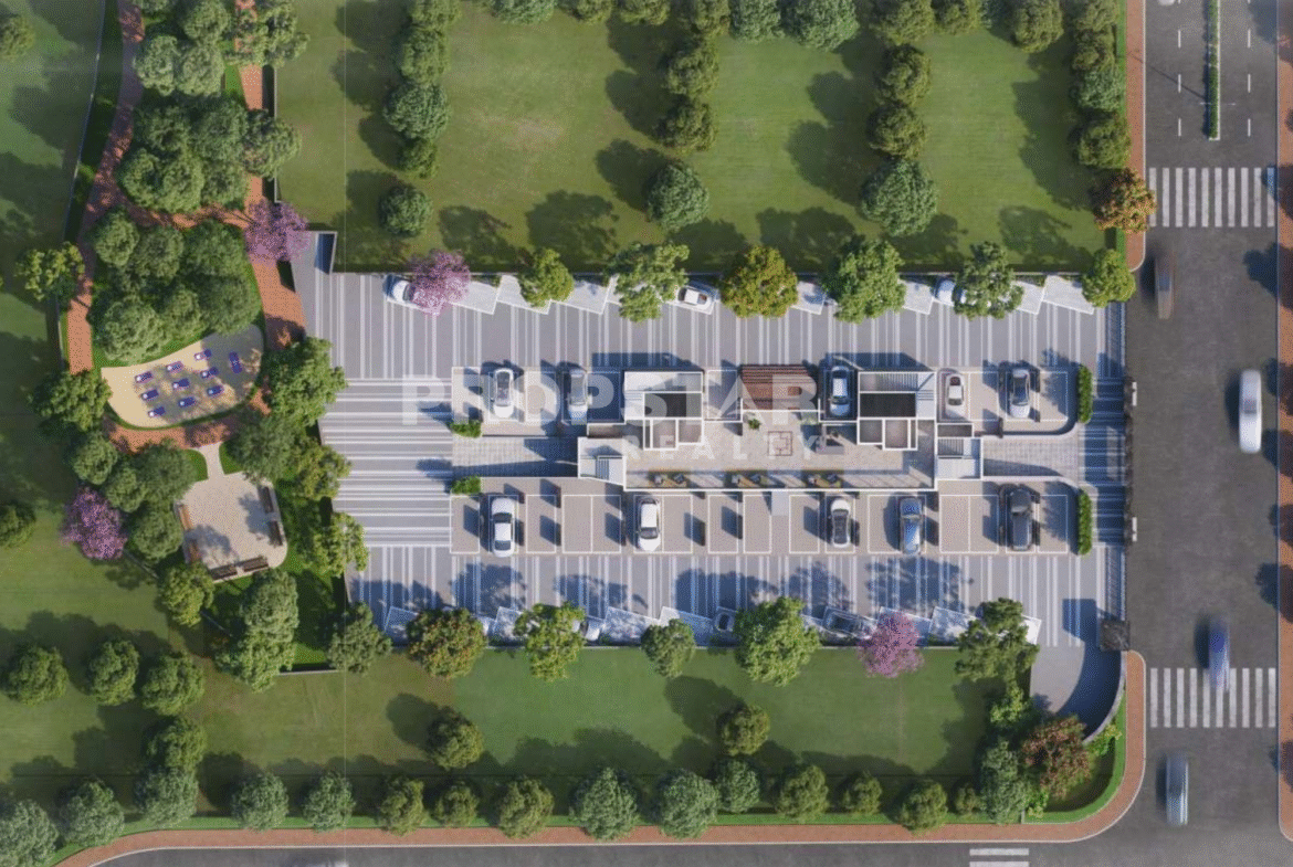 Bird’s eye view of GM Mahika residential layout in Karve Nagar, Pune