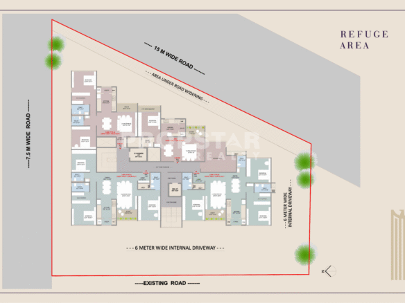 Riviera Vista Sinhgad Road 2 BHK floor plan – 835 sq.ft luxury apartment layout
