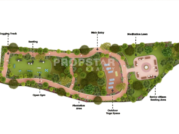 Oxygen Park at GM Mahika Karve Nagar with lush greenery and trees