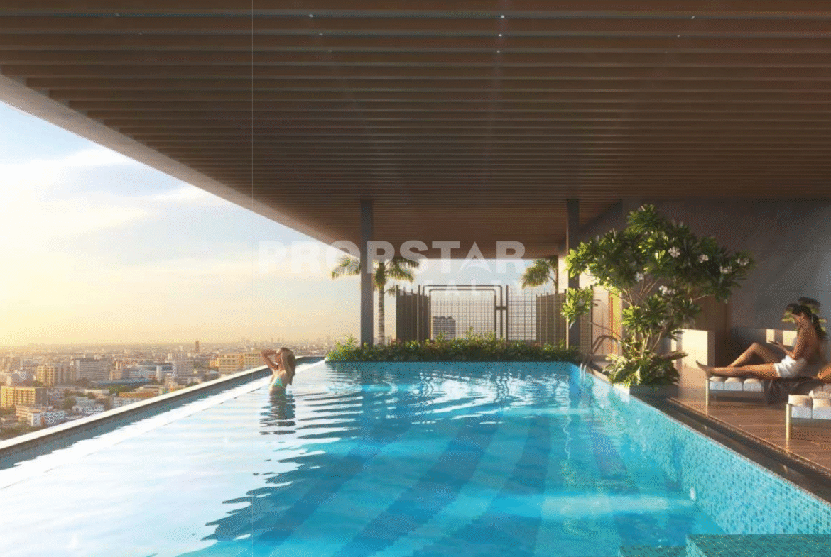 Infinity swimming pool at GM Mahika Karve Nagar rooftop