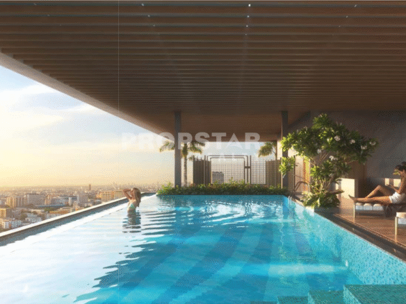 Infinity swimming pool at GM Mahika Karve Nagar rooftop