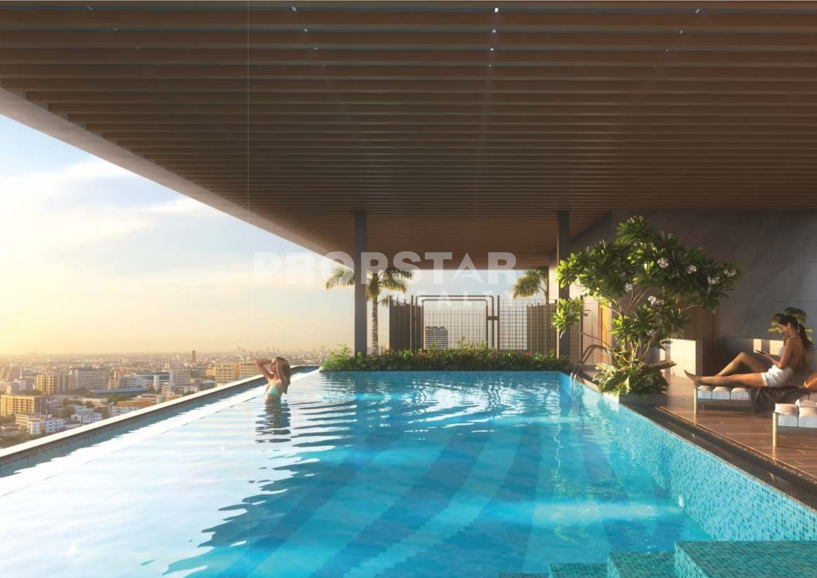 Infinity swimming pool at GM Mahika Karve Nagar rooftop