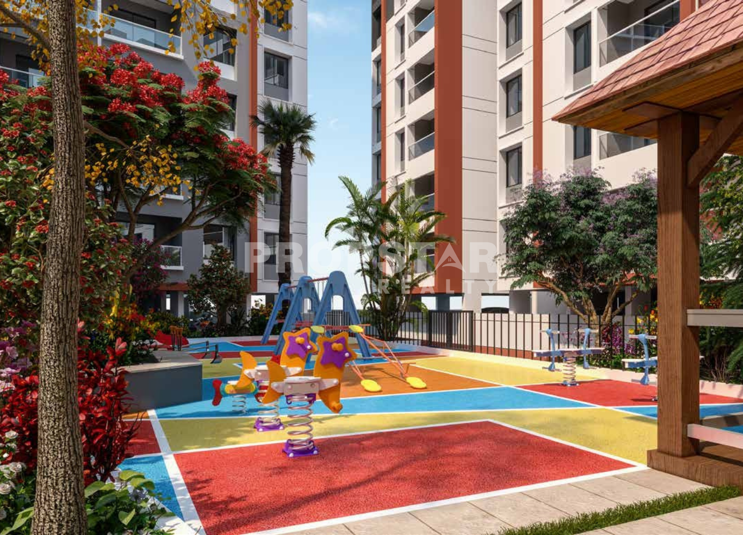 Vismay Ambegaon landscaped garden and gated community